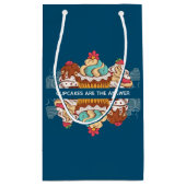 「カップケーキが答え」面白いフレーズ スモールペーパーバッグ (裏面)