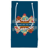 「カップケーキが答え」面白いフレーズ スモールペーパーバッグ (正面)