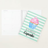 カップケーキだけが必要なかわいい水の色ストライプだ プランナー手帳 (ディスプレー)