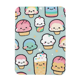 カップケーキとアイスクリーム マグネット