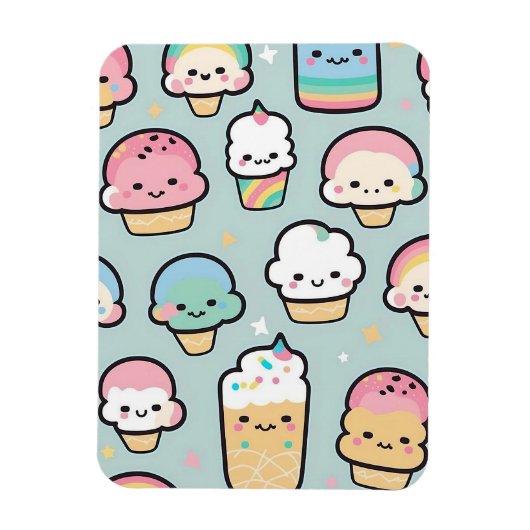 カップケーキとアイスクリーム マグネット (縦)