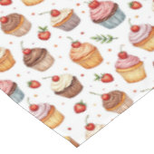 カップケーキとイチゴ テーブルクロス (アングル)