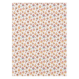 カップケーキとイチゴ テーブルクロス