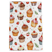 カップケーキとイチゴ ミディアムペーパーバッグ (裏面)