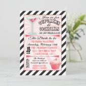 カップケーキとカクテルブライダルシャワー招待状 招待状 (スタンド正面)