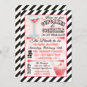 カップケーキとカクテルブライダルシャワー招待状 招待状 (正面/裏面)