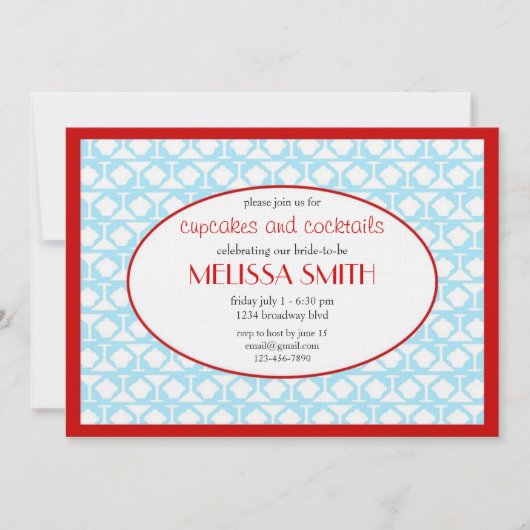 カップケーキとカクテル 招待状 (正面)