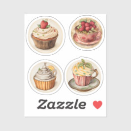 カップケーキとカップ7個です シール