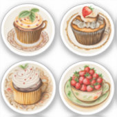 カップケーキとカップ10 シール (正面)
