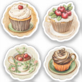 カップケーキとカップ12個です シール (正面)