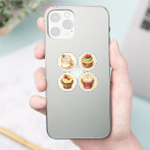 カップケーキとカップ15個 シール (スマートフォン)