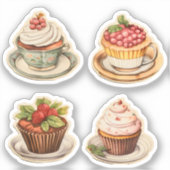 カップケーキとカップ5 シール (正面)