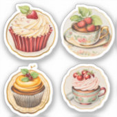 カップケーキとカップ6 シール (正面)