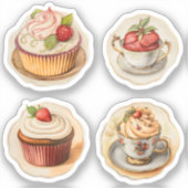 カップケーキとカップ9 シール (正面)