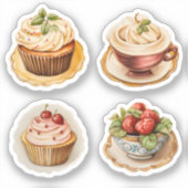 カップケーキとカップ 14 シール (正面)
