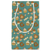 カップケーキとキャンディのパターン スモールペーパーバッグ (正面)