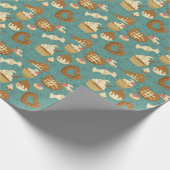 カップケーキとキャンディのパターン ラッピングペーパー (角)