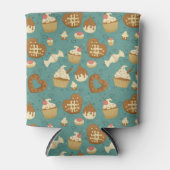 カップケーキとキャンディのパターン 缶クーラー (正面)