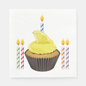 カップケーキとキャンドル スタンダードランチョンナプキン (正面)