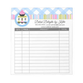 カップケーキとケーキポップ領収書 ノートパッド