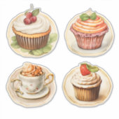 カップケーキとコップ シール (正面)