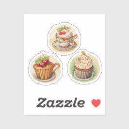 カップケーキとコップ 2 シール