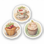 カップケーキとコップ 2 シール (正面)