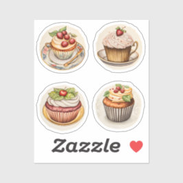 カップケーキとコップ 8 シール