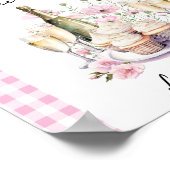 カップケーキとシャンパンブライダルシャワーフライトテーブル ポスター (角)