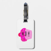 カップケーキとストライプ ラゲッジタグ (裏面縦)