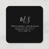 カップケーキとスワールケーキ金ゴールドスパークルベーカリー スクエア名刺 (裏面)