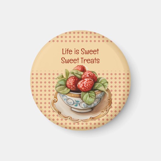 カップケーキとドット マグネット (正面)