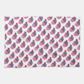 カップケーキとハート キッチンタオル (横)