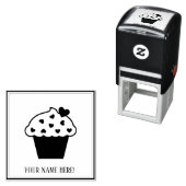 カップケーキとハート セルフインキングスタンプ (インサイチュ)