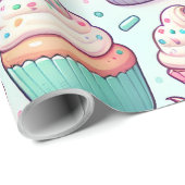 カップケーキとパステルスプリンクル ラッピングペーパー (ロールコーナー)