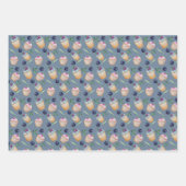 カップケーキとフルーツ水彩パターン ラッピングペーパーシート (正面3)