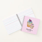 カップケーキとフルーツ水彩パーソナライズされた ノートブック (内部)