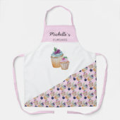 カップケーキとフルーツ水彩 エプロン (正面)