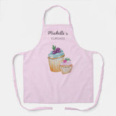 カップケーキとフルーツ水彩 エプロン (正面)