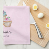 カップケーキとフルーツ水彩 キッチンタオル (四つ折り)