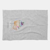 カップケーキとフルーツ水彩 キッチンタオル (横)
