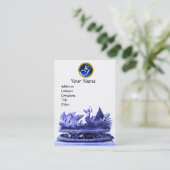 カップケーキとペストリーを持つ白鳥の青い戦車 名刺 (スタンド正面)