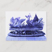 カップケーキとペストリーを持つ白鳥の青い戦車 名刺 (裏面)