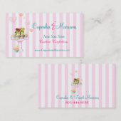 カップケーキとマカロン名刺 名刺 (正面/裏面)