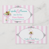 カップケーキとマカロン名刺 名刺 (正面/裏面)