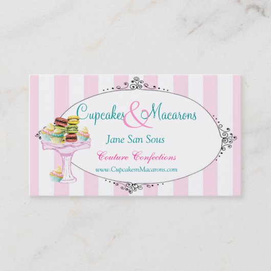 カップケーキとマカロン名刺 名刺 (正面)