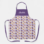 カップケーキとラベンダーデザートエプロン エプロン (正面)