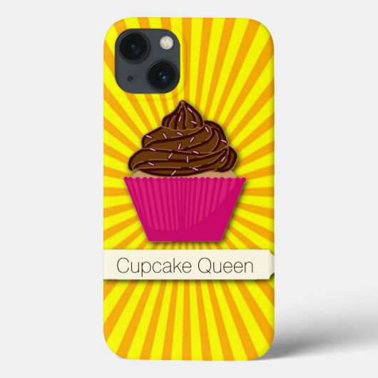 カップケーキと太陽の光がパーソナライズさカスタマイズれ Case-Mate iPhoneケース (裏面)