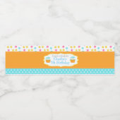 カップケーキと散水誕生日パーティー ペットボトルラベル (シングルラベル)