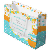 カップケーキと散水誕生日パーティー ラージペーパーバッグ (正面アングル)